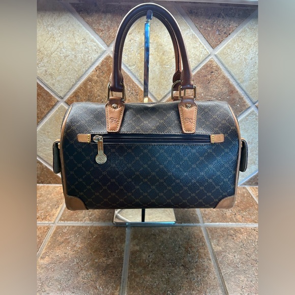 Rioni Moda Italia Signature Logo Boston Top Handles Bag Purse 2 side pockets - Picture 5 of 12